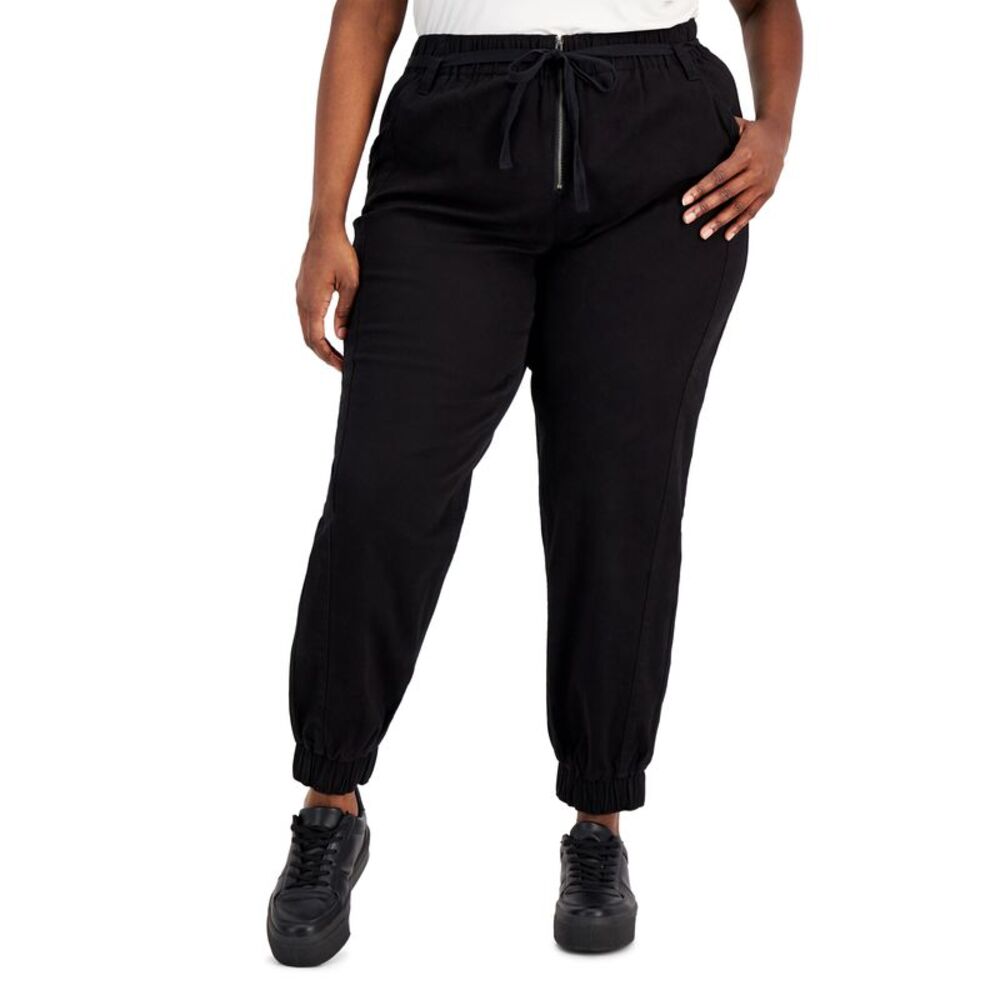 Tinseltown Trendy Plus Size Zip-Front Jogger Pants
